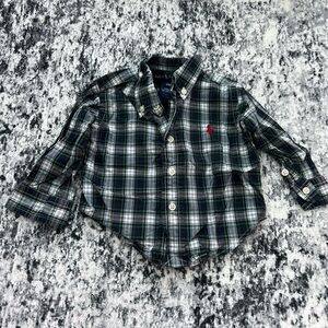 Ralph Lauren Navy, Green and White Button Down Shirt